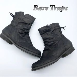 BareTraps Black Fabric Ankle Slouch Bootie 7.5